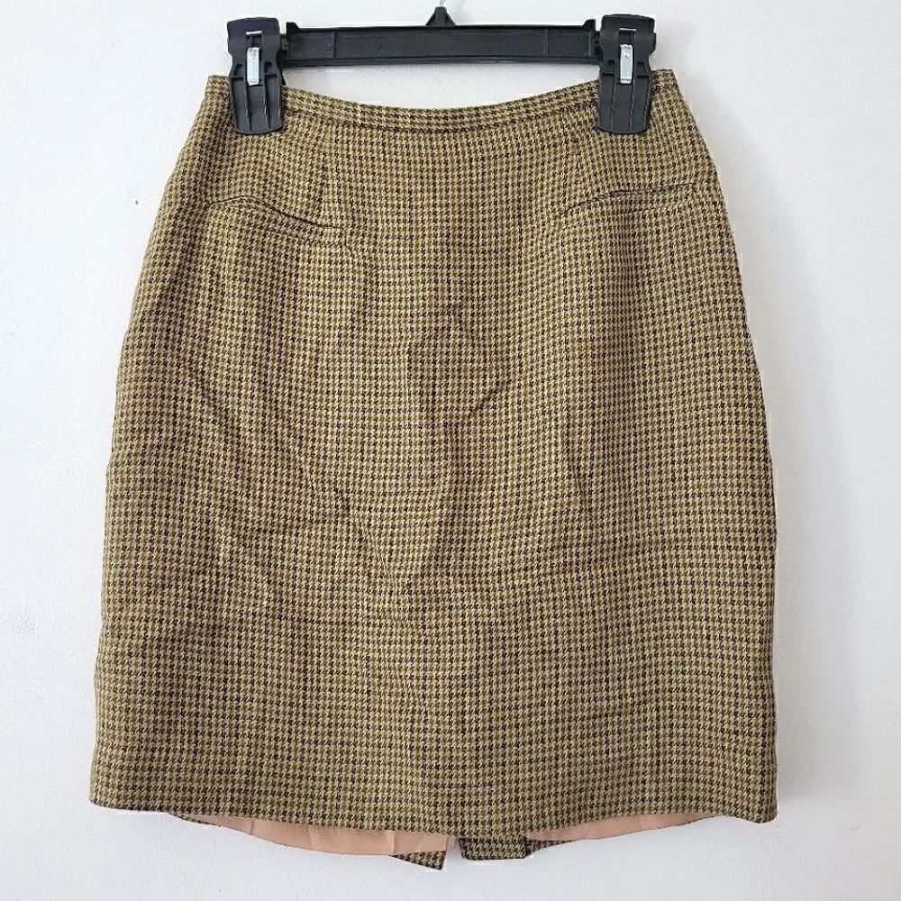 Vintage Petite Sophisticate Mini Skirt Houndstooth Academia 6P